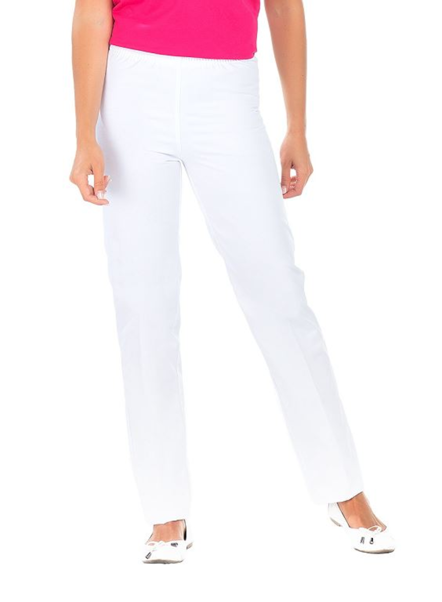 PANTALON 100% COTON MIXTE BLANC MANU