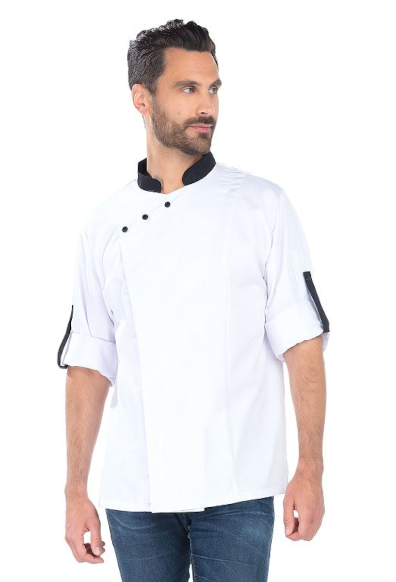 VESTE CUISINE POLYCOTON MANCHES TRANSFORMABLES FABIO