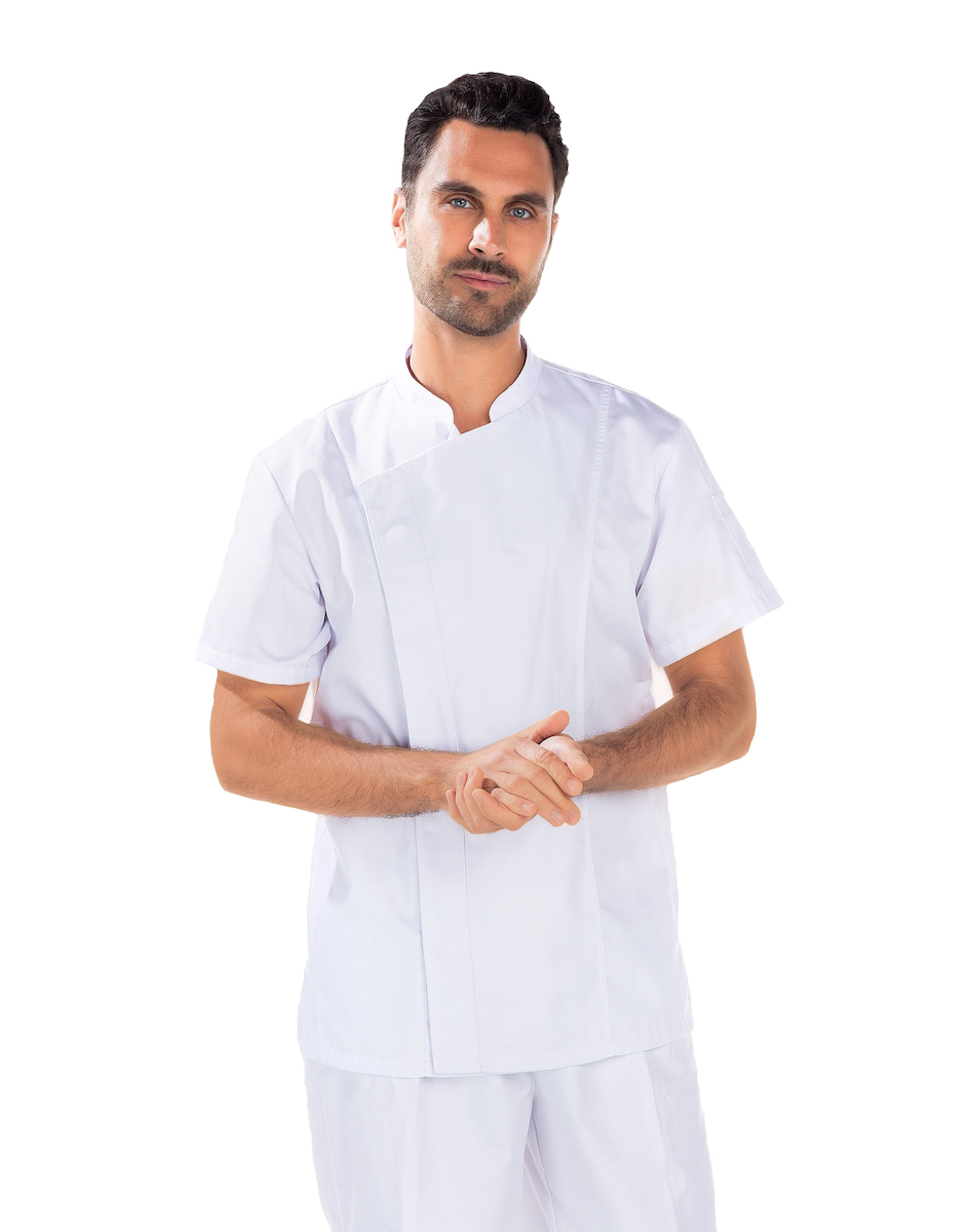 VESTE POLYCOTON MANCHES COURTES NINO BLANC