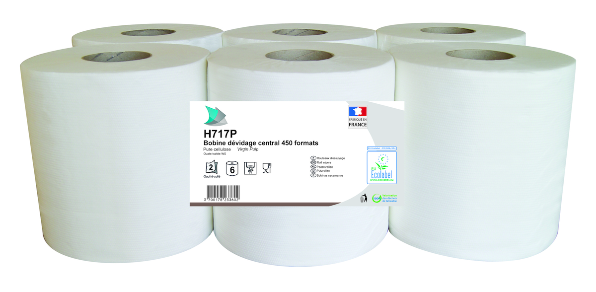 ROULEAU ESSUIE MAINS MAXI DC 450 FTMS BLANCHE 2 PLIS GAUFRÉ ECOLABEL