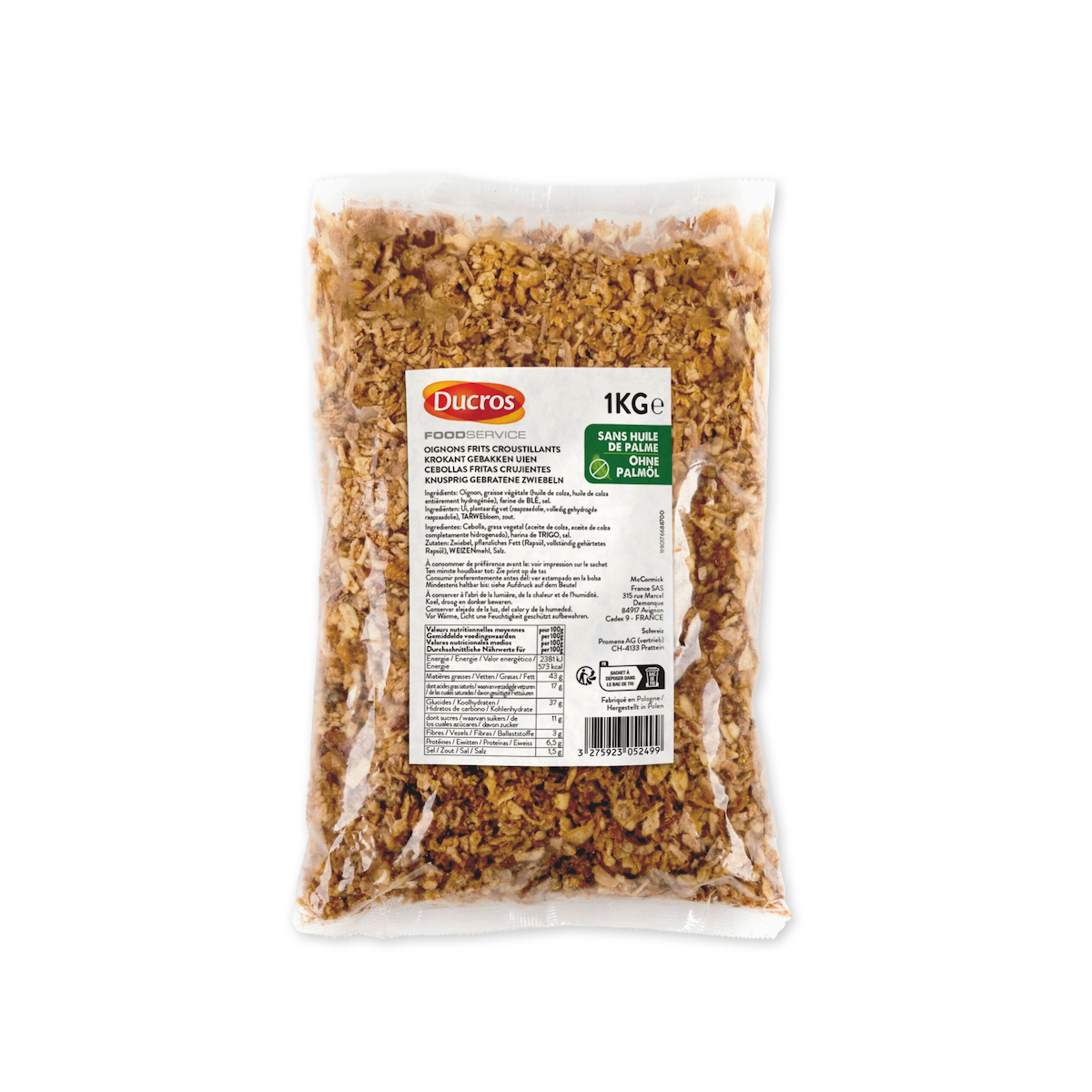 OIGNON FRIT SANS HUILE DE PALME 1 KG