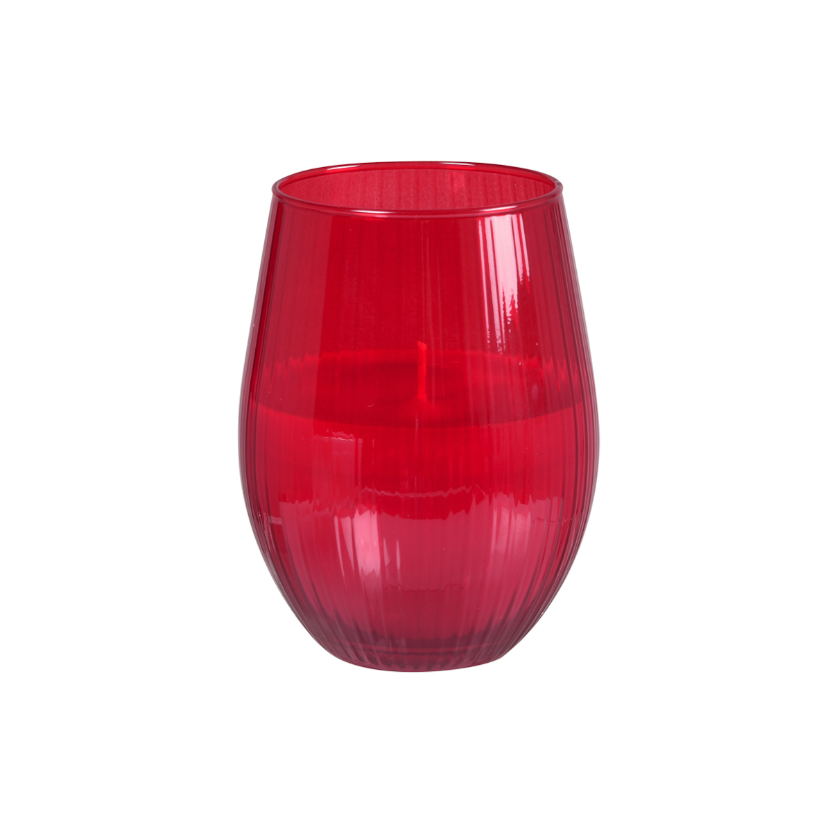 BOUGEOIR EN VERRE RITZ 7,6X12,5CM ROUGE X6