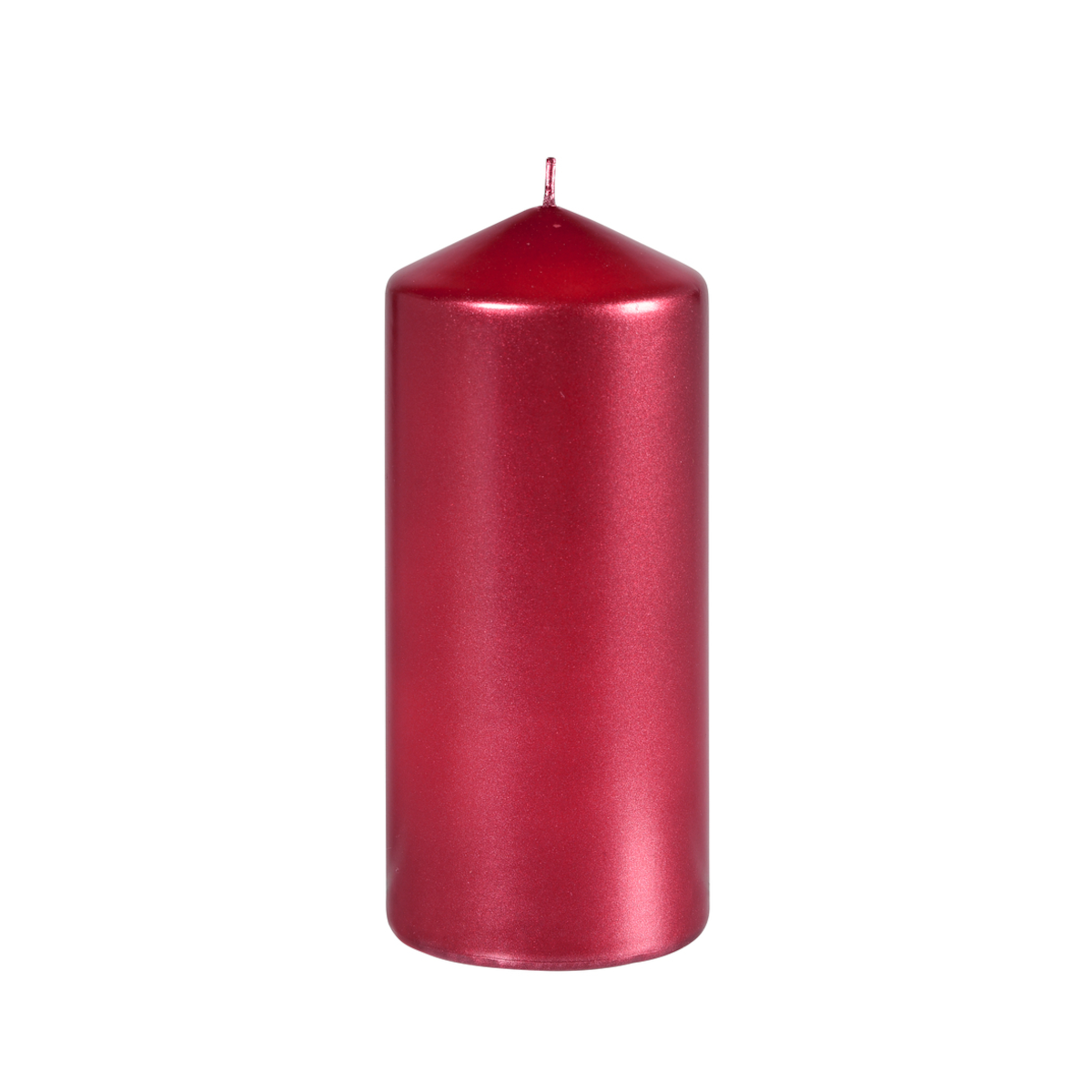 BOUGIE CYLINDRE 150X70MM MATE ROUGE METALLIQUE CARTON DE 10