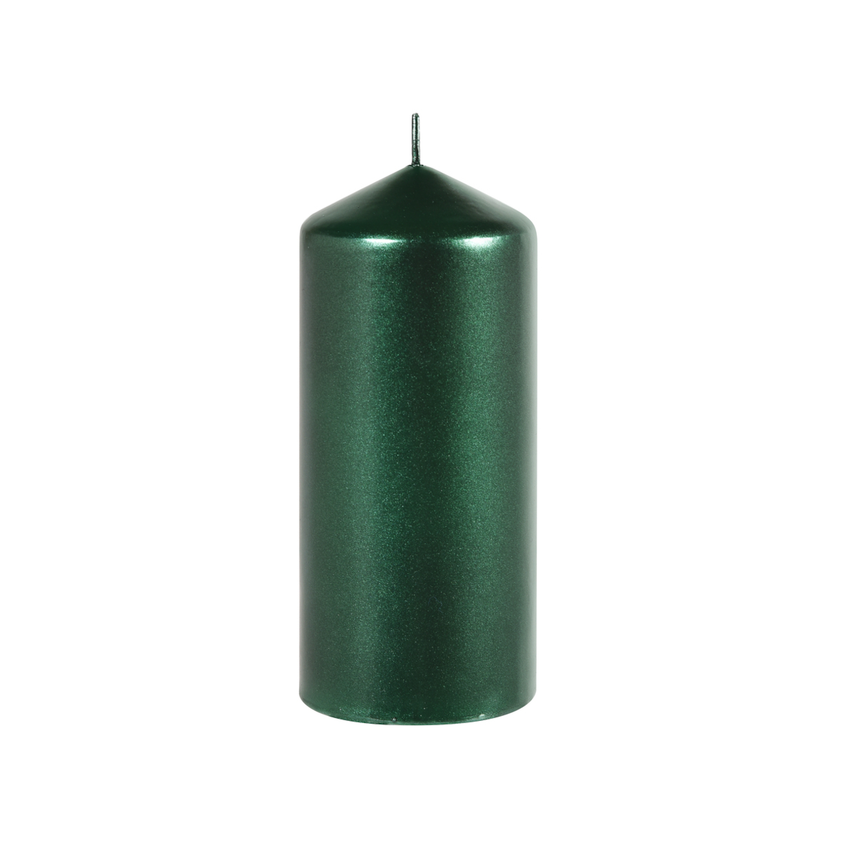 BOUGIE CYLINDRE 150X70MM MATE VERT METALLIQUE CARTON DE 10