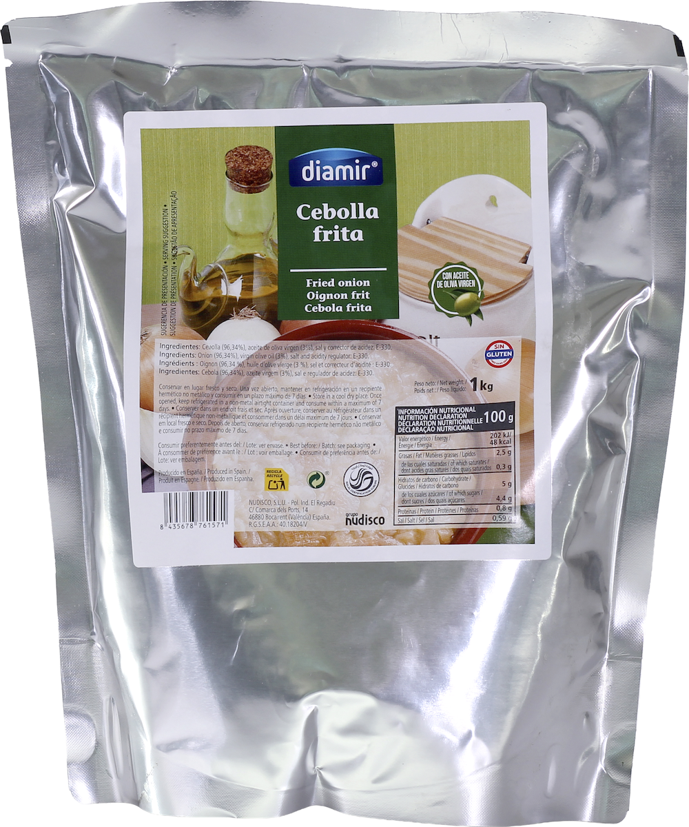 OIGNON FRIT HUILE OLIVE POCHE 1KG