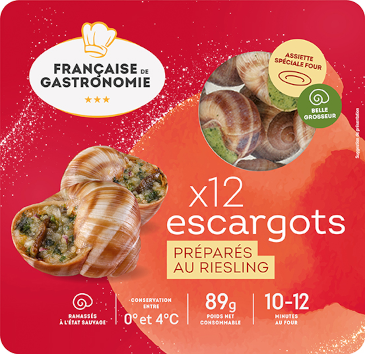 12 ESCARGOTS BELLE GROSSEUR 89G FRAIS