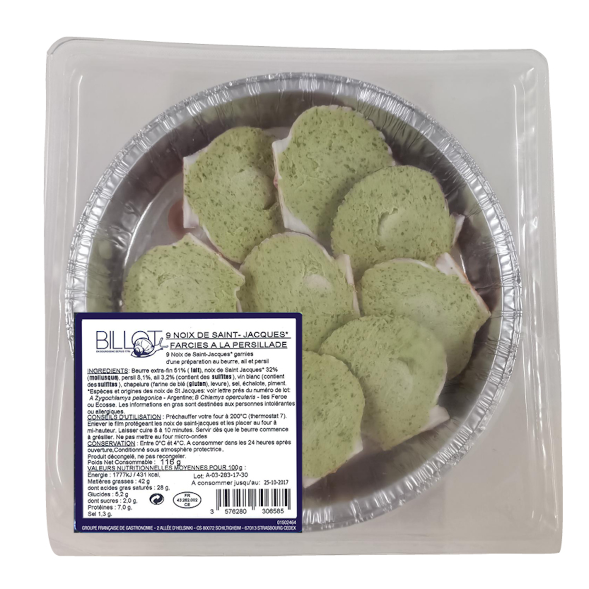 9 NOIX DE ST JACQUES FARCIES 116G FRAIS
