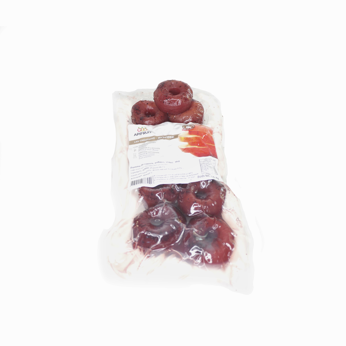POMME HVE AU CASSIS ENTIERE VIDEE 1KG FRAIS