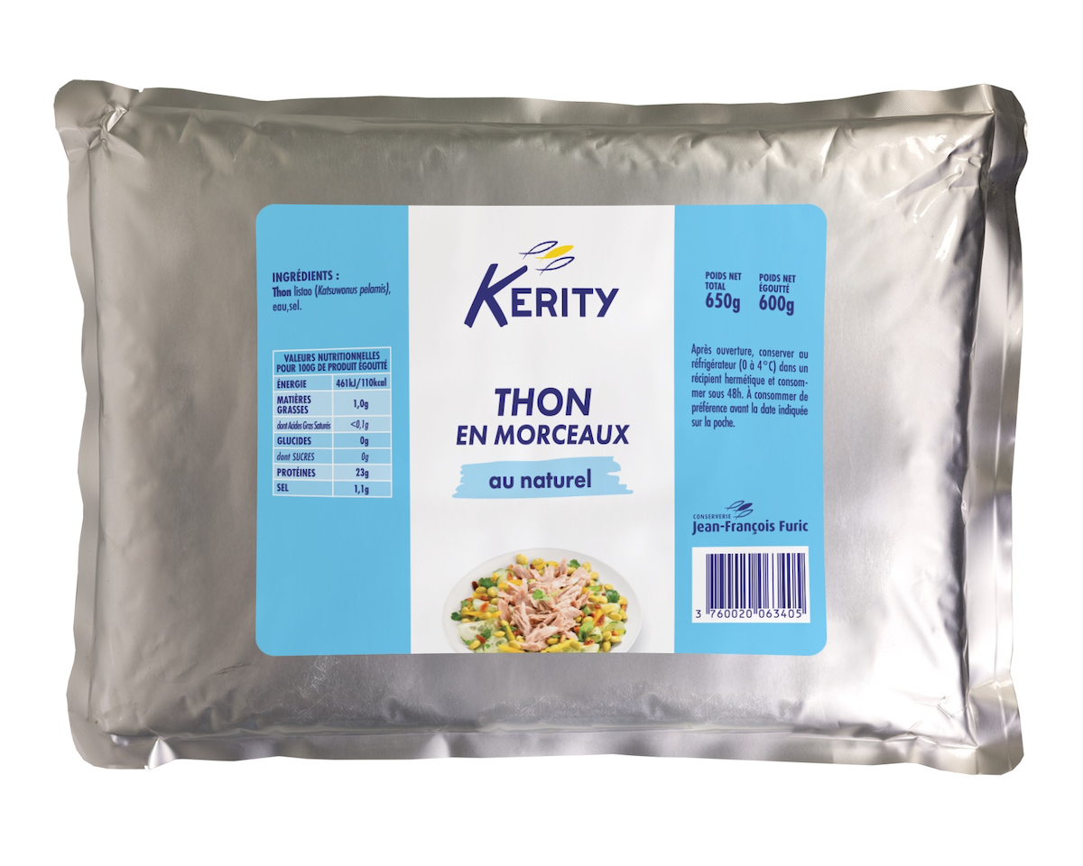 MORCEAUX DE THON AU NATUREL POCHE 600G