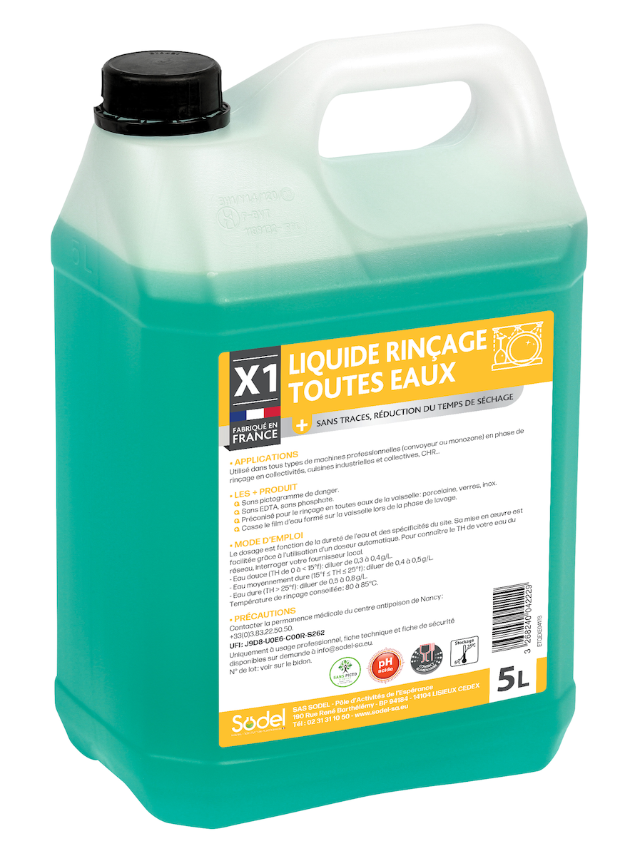 LIQUIDE RINCAGE VAISSELLE TOUTES EAUX BIDON 5L