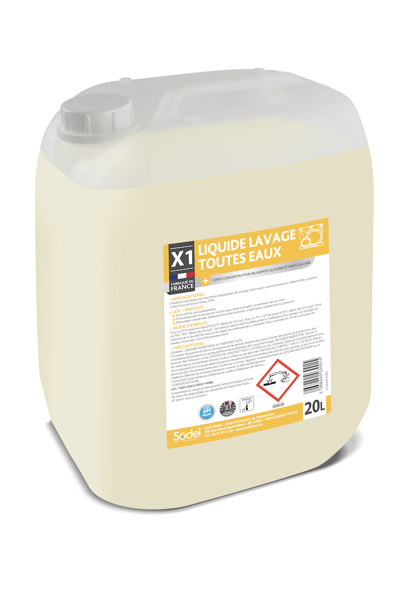 LIQUIDE LAVAGE VAISSELLE TOUTES EAUX BIDON 20L